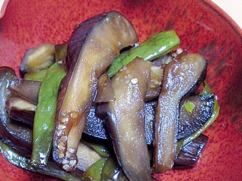 茄子とモロッコインゲンの炒め煮